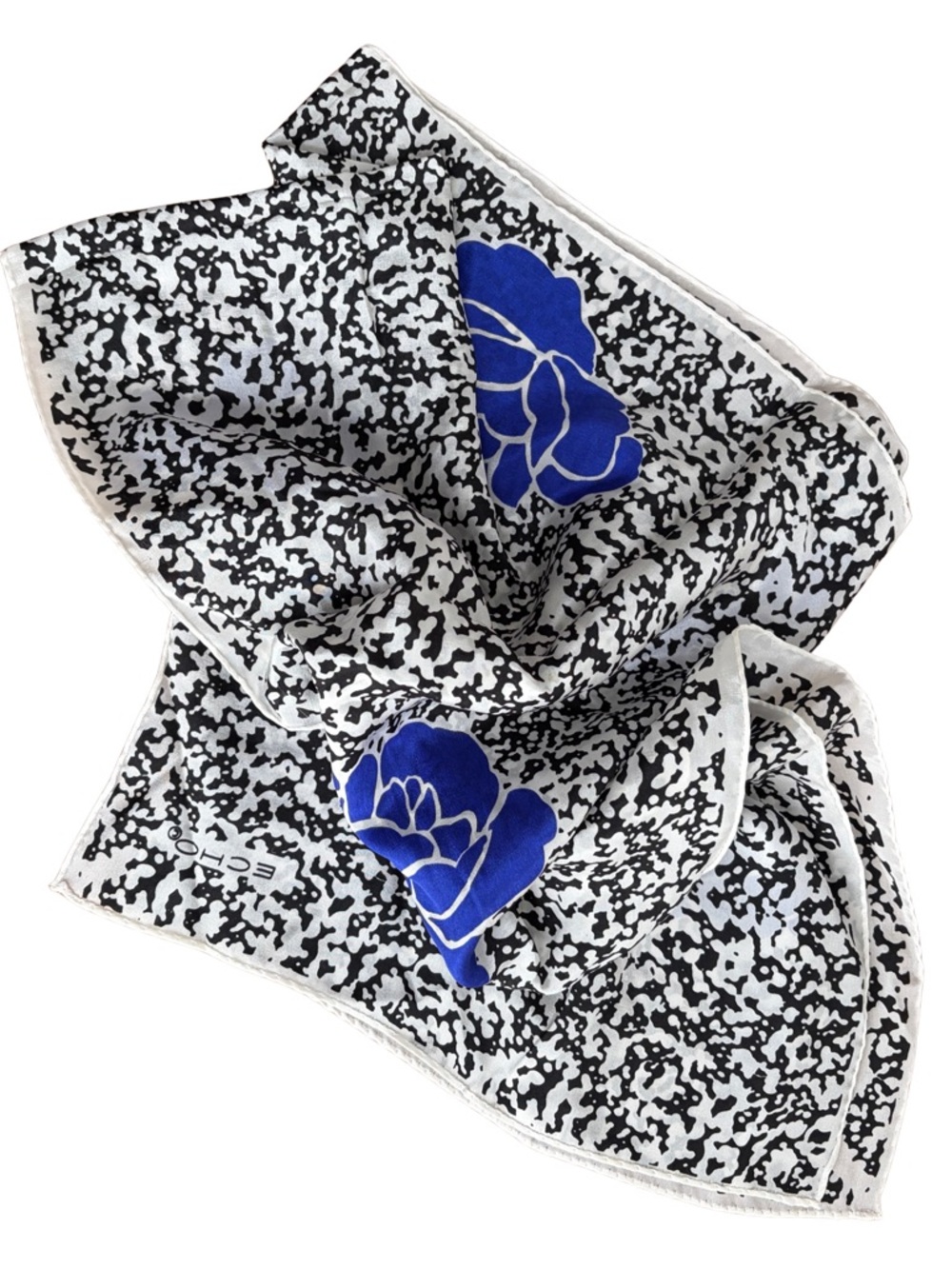 Vintage Echo Black and White Abstract Print Scarf